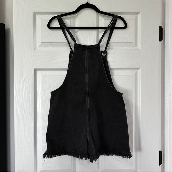 Set of 2 Bundle - Aerie Washed Black & Blue Double Strap Jean Short Overalls XS - Picture 4 of 8